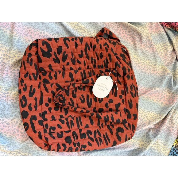 Quilted Leopard Print Tote Bag – NWT Animal print LEOPARD PUNK soft - Picture 3 of 5